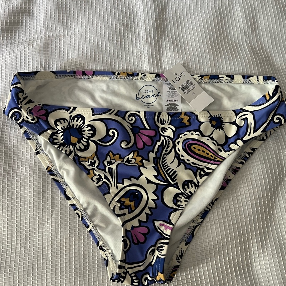Women's Blue Floral Bikini Bottom